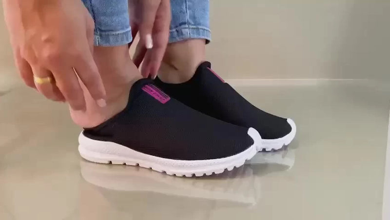 tênis meia feminino slip on confortável ortopédico leve