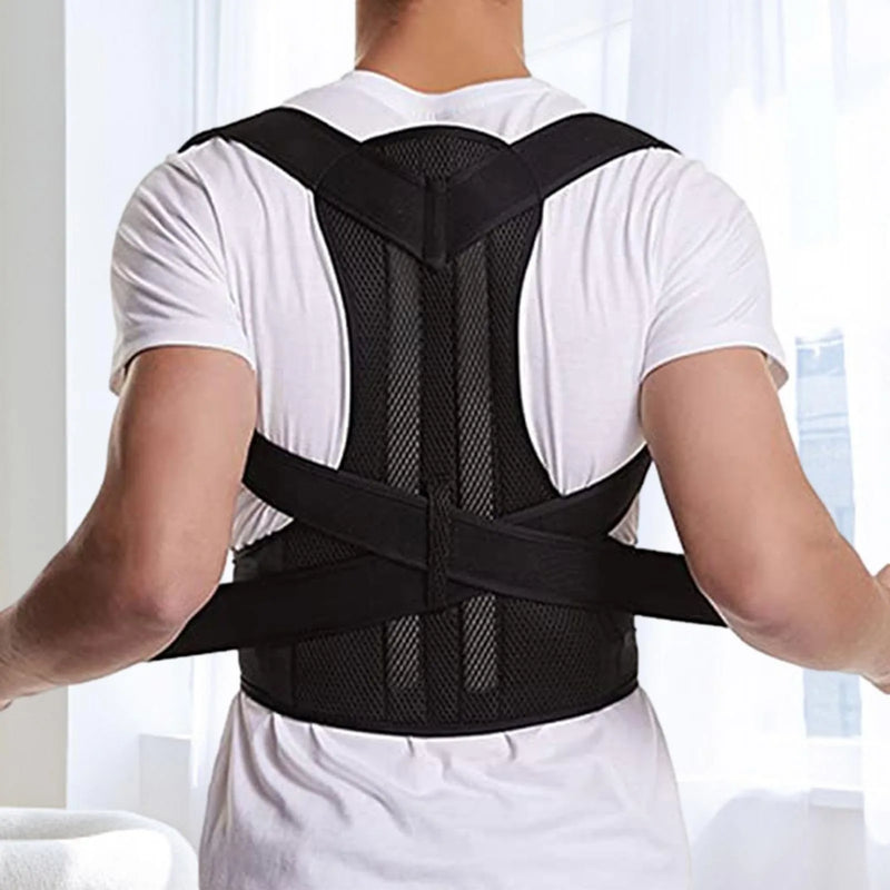 Lumbar Column Reinforced Posture Corrector Vest Adjustable Back Support Strap Shoulder Pimple Brace Neck Stretcher Trainer