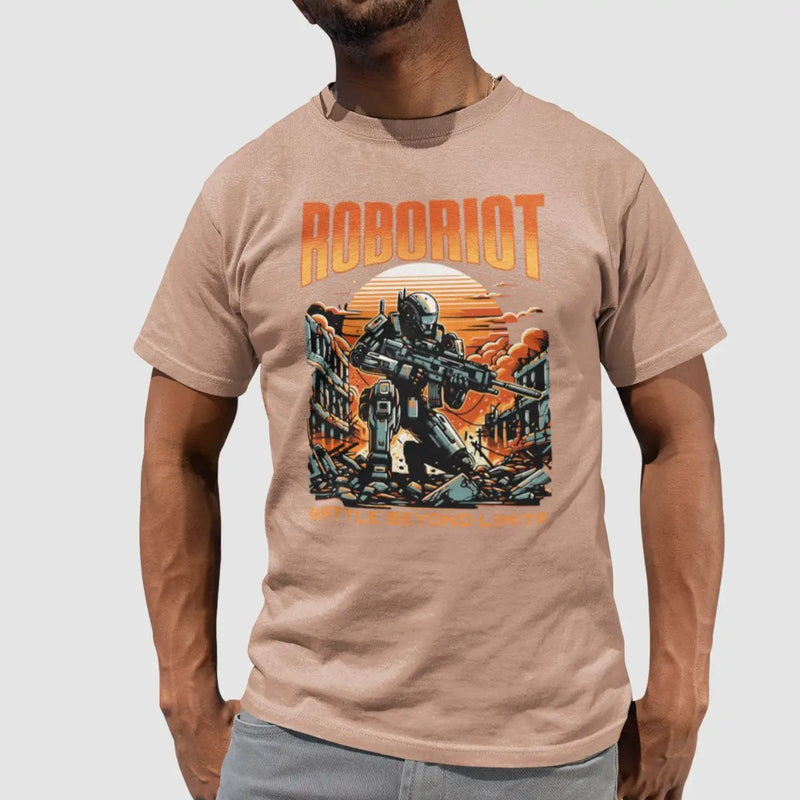 Camiseta masculina estampa GuGi Robo Riot Sci-Fi Exterminador Dystopia Revolution 100% algodão premium