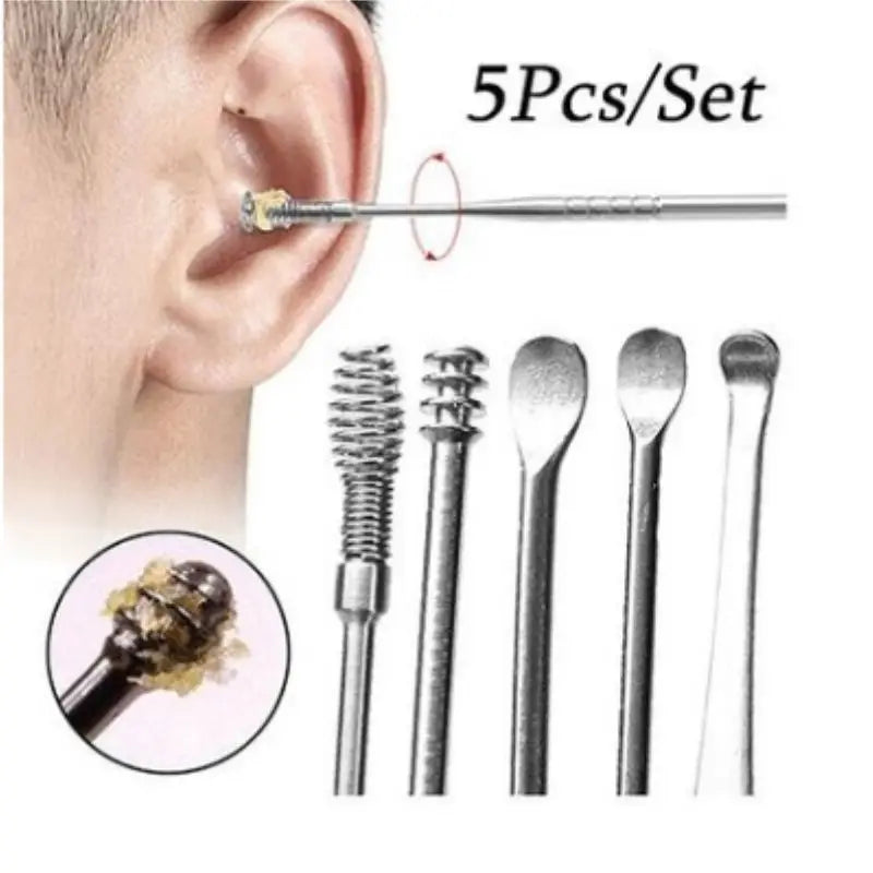 Kit 6 peças para limpeza de cera, removedor de cera de ouvido, limpador de ouvido