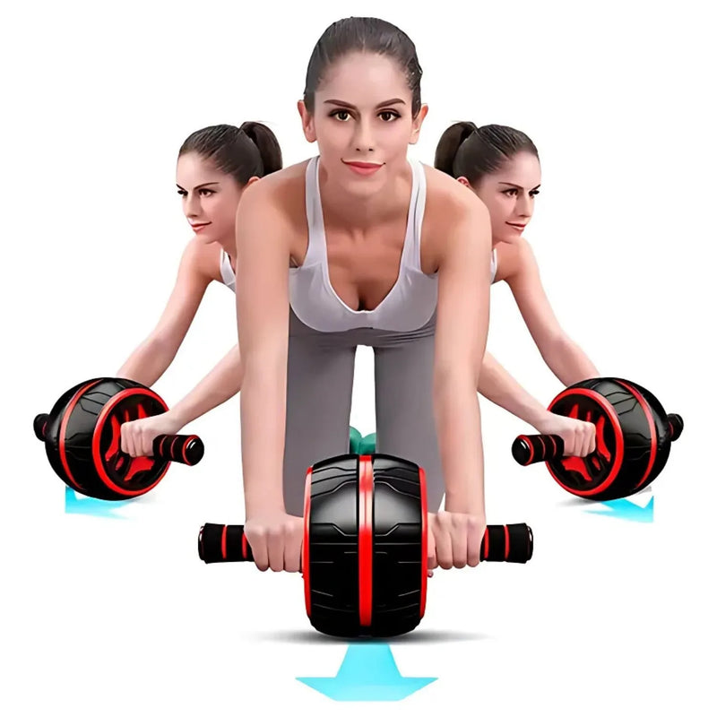 Roda abdominal com rebote automático para exercícios corporais em casa