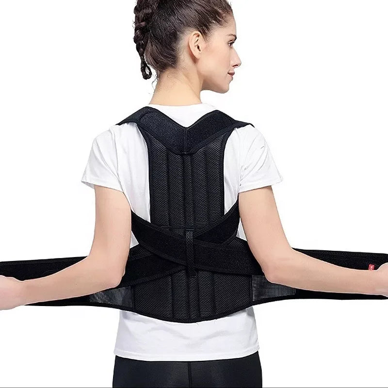 Lumbar Column Reinforced Posture Corrector Vest Adjustable Back Support Strap Shoulder Pimple Brace Neck Stretcher Trainer