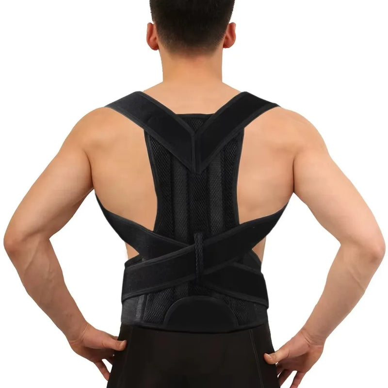Lumbar Column Reinforced Posture Corrector Vest Adjustable Back Support Strap Shoulder Pimple Brace Neck Stretcher Trainer