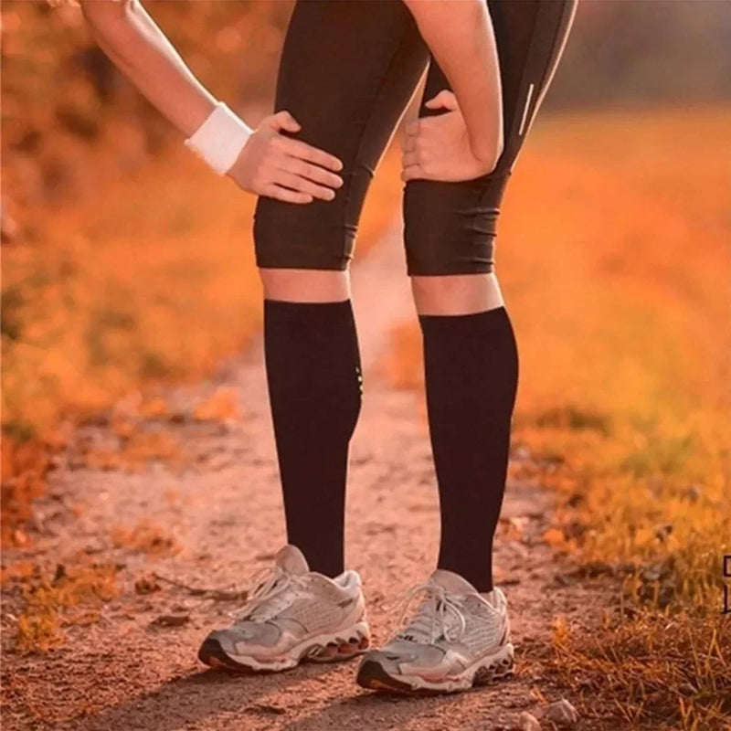 Par de Canelito Sports Compression Support Protetor de panturrilha Canela Meion Corrida Futebol Treinamento Masculino Feminino Unissex