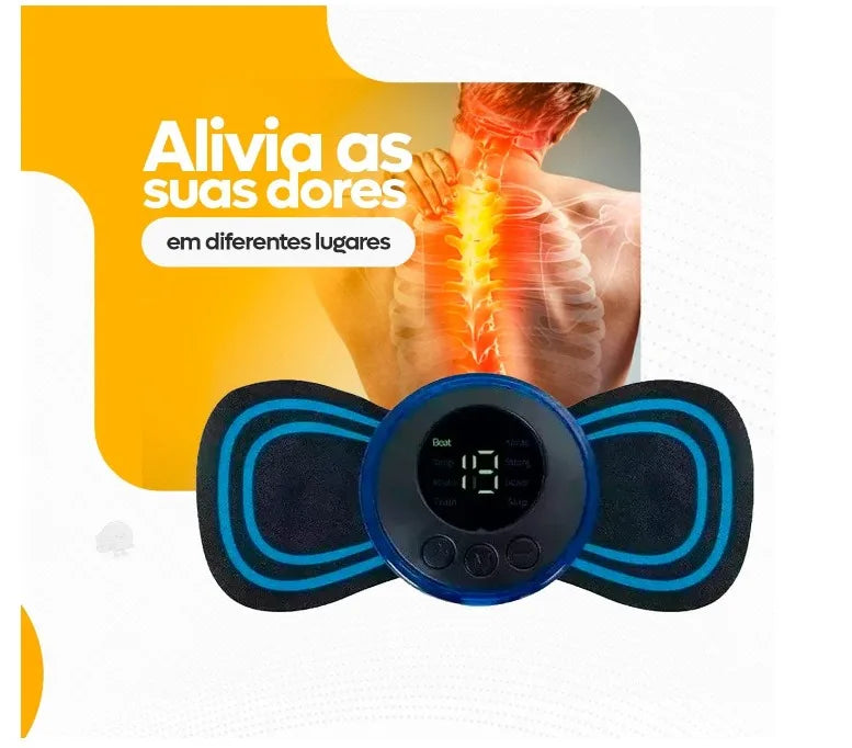 Mini Massageador Elétrico Portátil Aparelho de Massagem Recarregável Muscular Pescoço Pernas Coluna Lombar USB Fisioterapia Rela