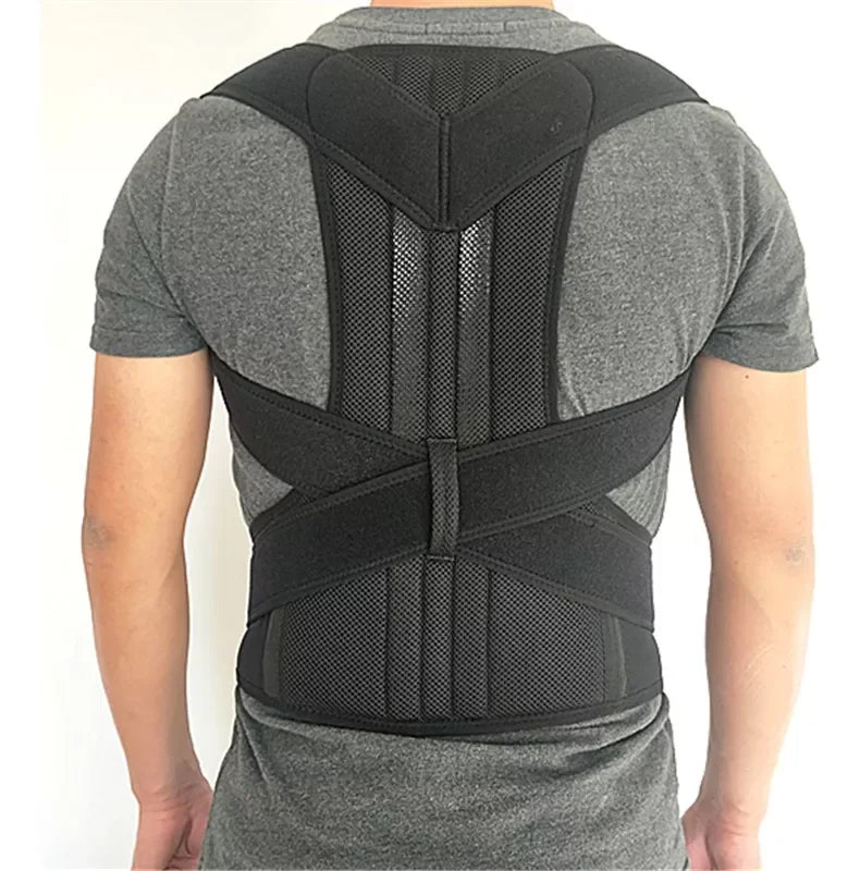 Lumbar Column Reinforced Posture Corrector Vest Adjustable Back Support Strap Shoulder Pimple Brace Neck Stretcher Trainer