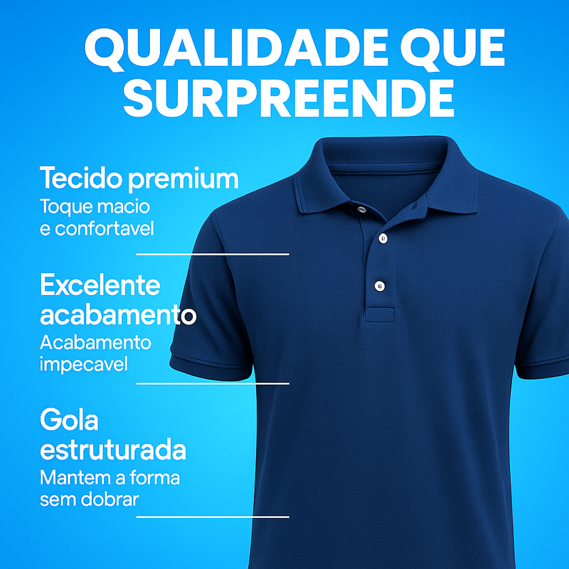 Pague 1 Leve 2 camisas polo + Cinto e carteira (primeiros 10 clientes) por R$ 94,90