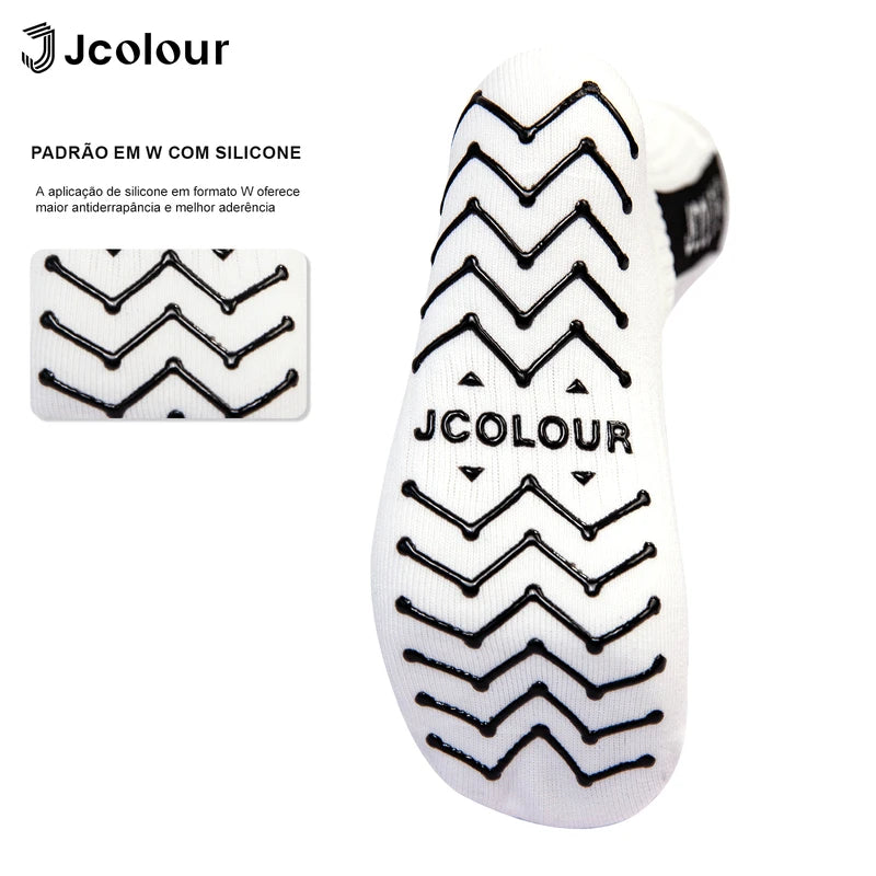 6 pares, meias esportivas antiderrapantes, meias de treino, meias de ciclismo de tubo médio, futebol, corrida, fitness, poliamida
