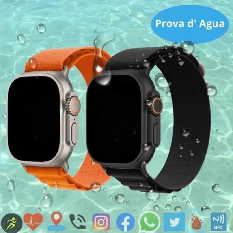 HW8 Smart Bluetooth ver homens é 9 mm 2,2 polegadas tela HD GPS NFC relógio inteligente à prova d'água pulseira de relógio esportivo