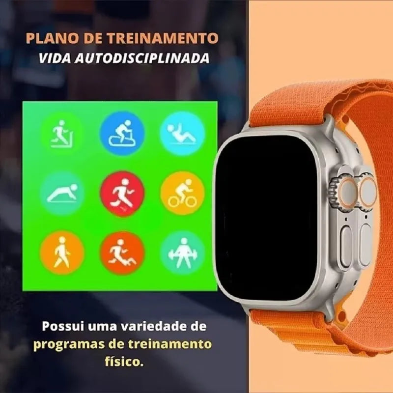 HW8 Smart Bluetooth ver homens é 9 mm 2,2 polegadas tela HD GPS NFC relógio inteligente à prova d'água pulseira de relógio esportivo