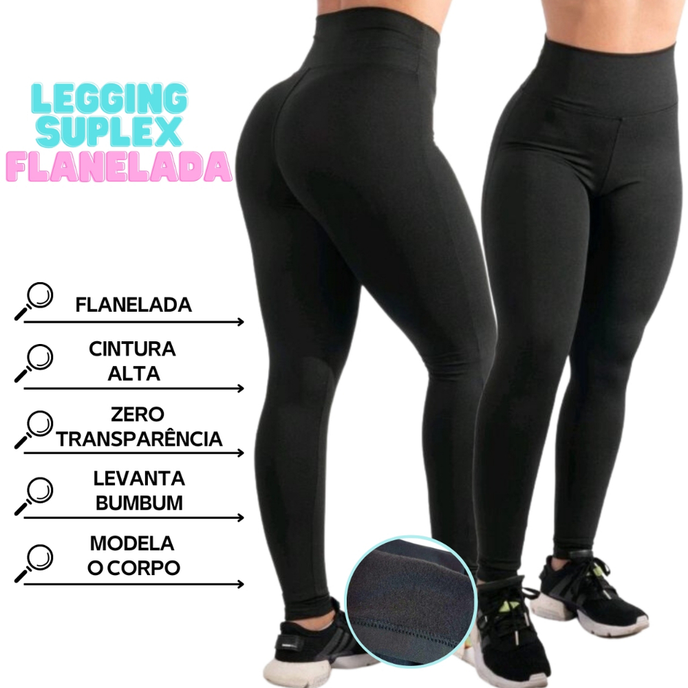 legging flanelada térmica feminina peluciada inverno