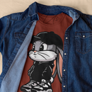 Camiseta Infantil Pernalonga Descolado Estiloso Moderna Básica Blusa Coelho Looney Tunes Anos80