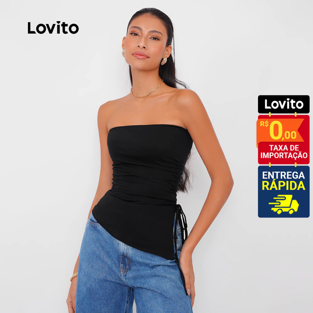 top feminino assimétrico ajustável look moderno feminino