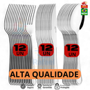Jogo de Talheres 36 peças Aço Inox 12 Facas 12 Garfos de Mesa 12 Colheres Para Cozinha Casa