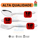 Jogo de Talheres 36 peças Aço Inox 12 Facas 12 Garfos de Mesa 12 Colheres Para Cozinha Casa